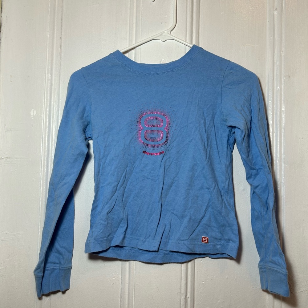 Blue Abercrombie Long Sleeve Baby Tee